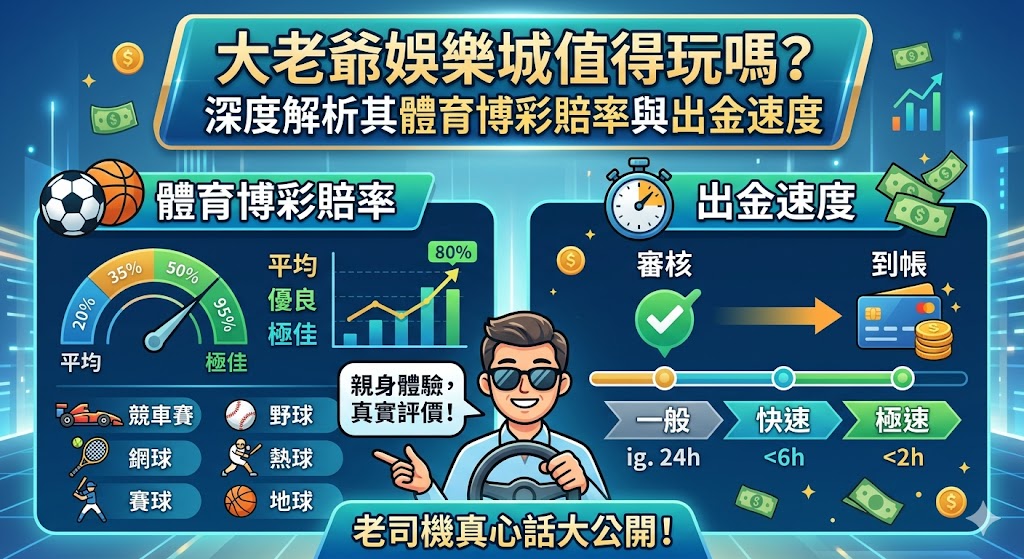 大老爺娛樂城值得玩嗎？深度解析其體育博彩賠率與出金速度，老司機真心話大公開！
